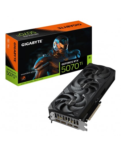 GIGABYTE GeForce RTX 5070 Ti WINDFORCE 16G Graphics Card - 16GB GDDR7, 256bit, PCI-E 5.0, 2497 MHz Core Clock, 3 x DP 2.1a, 1 x 
