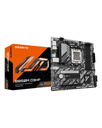 GIGABYTE B850M D3HP Motherboard - AMD Ryzen 9000 Series CPUs, 5+2+2 Phases Digital VRM, up to 8200MHz DDR5 (OC), 1xPCIe 5.0 + 1x