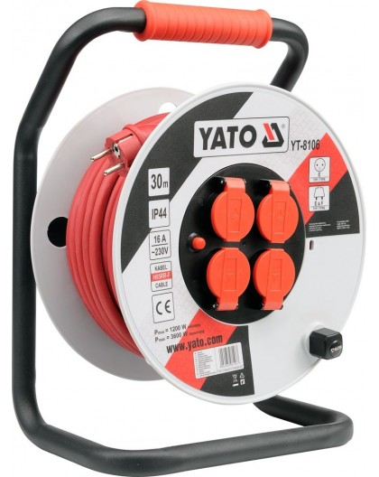 Yato YT-8106 toite pikendus 30 m 4 AC väljundiga Sise-/välistingimustes Must, Punane, Valge