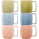Set of 6 Ceramic Mugs - Multicolor, 350 ml