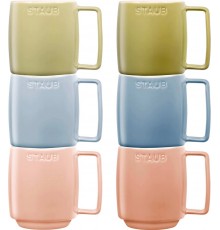 Set of 6 Ceramic Mugs - Multicolor, 350 ml