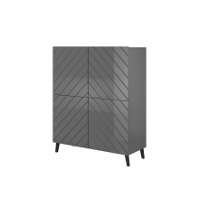 Shelving unit ABETO 100.5 x 40 x 121.5 cm graphite/glossy graphite