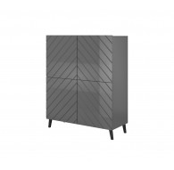 Shelving unit ABETO 100.5 x 40 x 121.5 cm graphite/glossy graphite