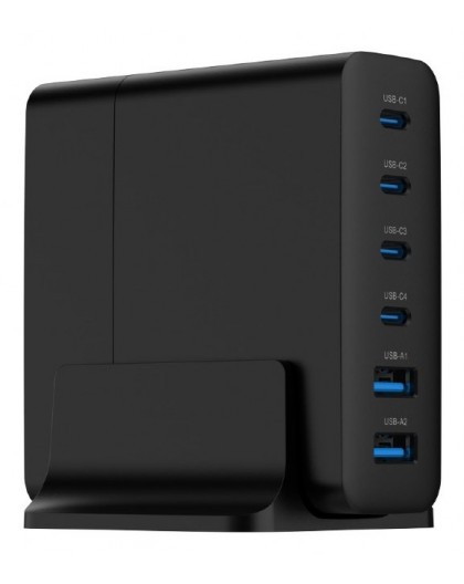 Gembird TA-UC-2A4C-PD75-01-BK mobile device charger Universal Black AC Fast charging Indoor