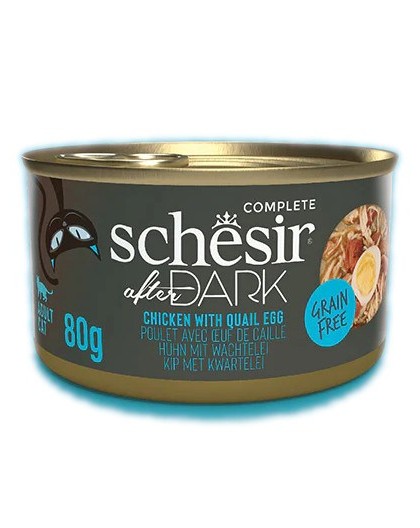 SCHESIR After Dark Chicken fillet with quail egg in broth - wet cat food - 80g