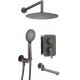 Concealed shower set with bath spout