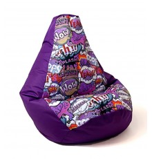 Sako bag pouffe Pear print purple-WOW L 105 x 80 cm