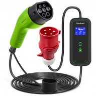 Qoltec Mobile EV Car Charger Adjustable 2in1 Type2 | 11kW | CEE 5 PIN | LCD | 3 phases | Portable | Wallbox | 5m
