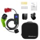Qoltec Mobile EV Car Charger Adjustable 2in1 Type2 | 11kW | CEE 5 PIN | LCD | 3 phases | Portable | Wallbox | 5m