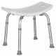 Rectangular shower stool with height adjustment