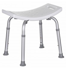 Rectangular shower stool with height adjustment