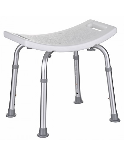 Rectangular shower stool with height adjustment