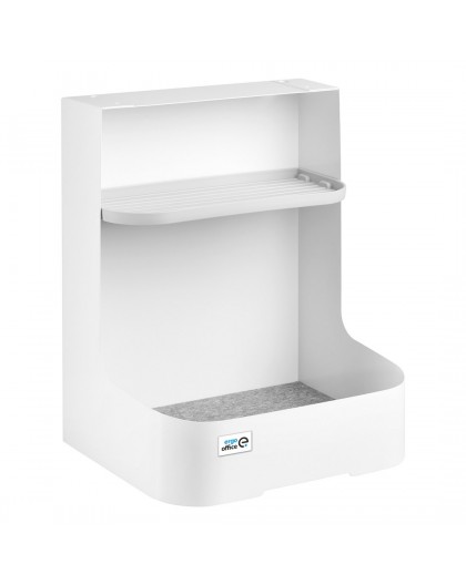 Ergo Office Under-Desk Storage Box / Organizer with Accessories Shelf, White, Max. 5kg, ER-442