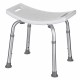 Rectangular shower stool with height adjustment