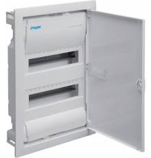 Flush-mounted cabinet with metal door, 2 rows