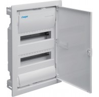 Flush-mounted cabinet with metal door, 2 rows