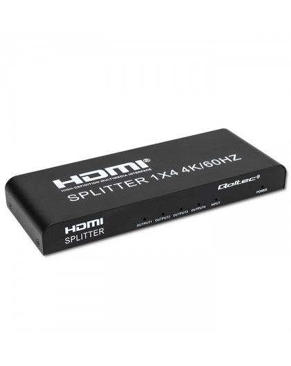 Qoltec 51799 Active HDMI Splitter 4 x HDMI 4K x 2K | 6Gb/s | 60Hz