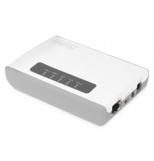 Digitus 2 Port USB 2.0 Wireless Multi-Functional Network Server, 300 Mbps