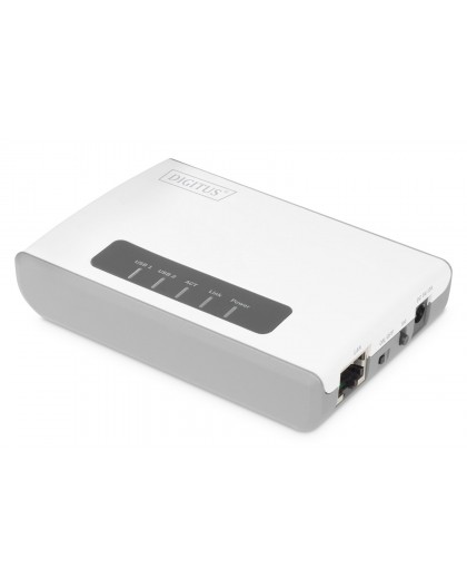 Digitus 2 Port USB 2.0 Wireless Multi-Functional Network Server, 300 Mbps