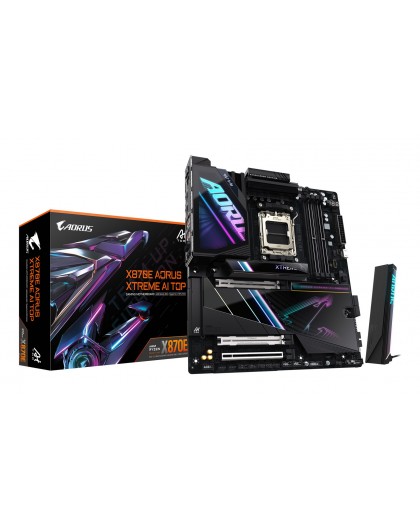 GIGABYTE X870E AORUS XTREME AI TOP Motherboard - Supports AMD Ryzen 9000 Series CPUs, 18+2+2 phases VRM, up to 8800MHz DDR5 (OC)
