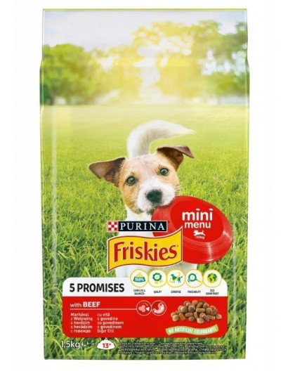 FRISKIES Mini Menu Beef with Vegetables - dry dog food - 1.5 kg