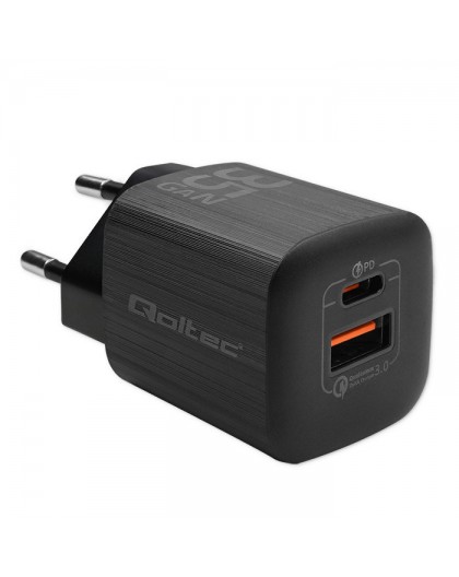 Qoltec 50764 mobile device charger Laptop, Portable gaming console, Power bank, Smartphone, Smartwatch, Tablet Black AC Fast cha