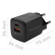 Qoltec 50764 mobile device charger Laptop, Portable gaming console, Power bank, Smartphone, Smartwatch, Tablet Black AC Fast cha