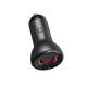 Car charger Baseus with display, 2x USB, 4.8A, 24W (gray)