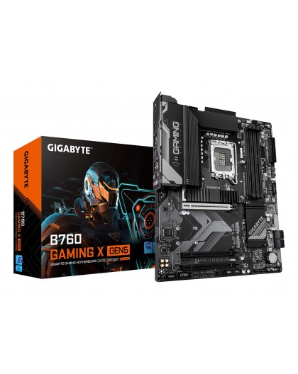 GIGABYTE B760 GAMING X GEN5 Motherboard - Supports 14th Gen. Intel Core CPUs, 8+1+1 phases VRM, up to 5600MHz DDR5, 3xPCIe 4.0 M