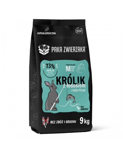 PAKA ZWIERZAKA Küülik lõhega M - kuiv koeratoit - 9kg