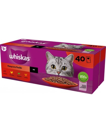 WHISKAS Classic Meals Mix - wet cat food - 40x85g