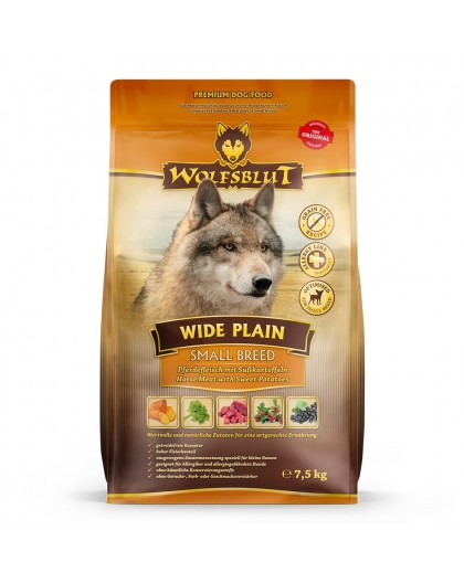 WOLFSBLUT Wide Plain Small breeds Horse with sweet potatoes - dry dog food - 7,5kg