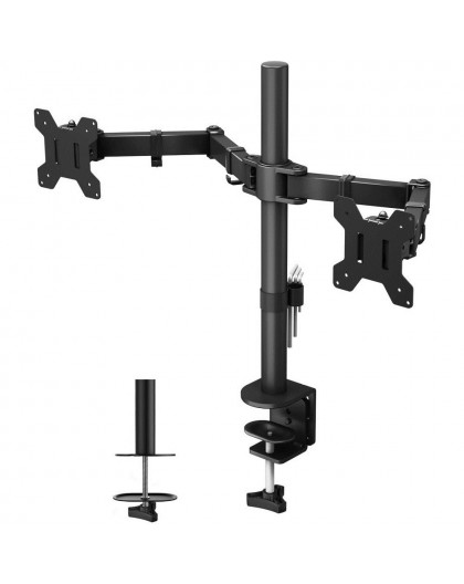 Techly ICA-LCD 382-D monitor mount / stand 68.6 cm (27") Black Desk