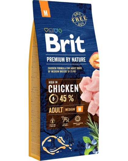 BRIT Premium by Nature Medium Chicken - dry dog food - 15 kg