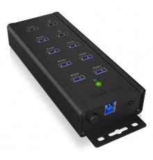 ICY BOX IB-HUB1703-QC3 USB 3.2 Gen 1 (3.1 Gen 1) Type-B 5000 Mbit/s Black