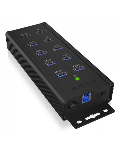 ICY BOX IB-HUB1703-QC3 USB 3.2 Gen 1 (3.1 Gen 1) Type-B 5000 Mbit/s Black