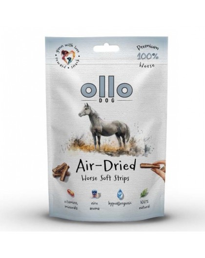 OLLO Air-Dried Horse strips - dog treat - 80g