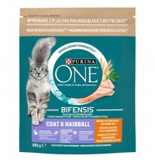 PURINA One Bifensis Coat & Hairball Chicken - dry cat food - 800 g