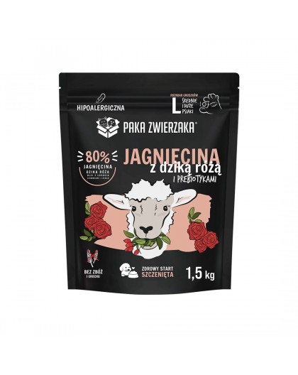 PAKA ZWIERZAKA Puppy Lamb with wild rose L - dry dog food - 1,5kg