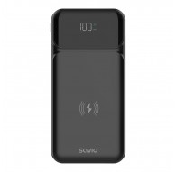Savio BA-09 power bank Lithium Polymer (LiPo) 37 mAh Wireless charging Black