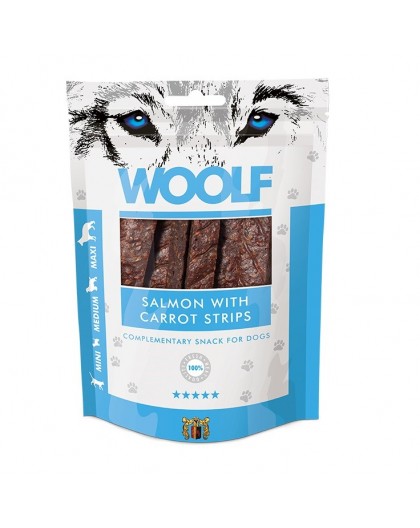 WOOLF Salmon with carrot strips - dog treat - 100g