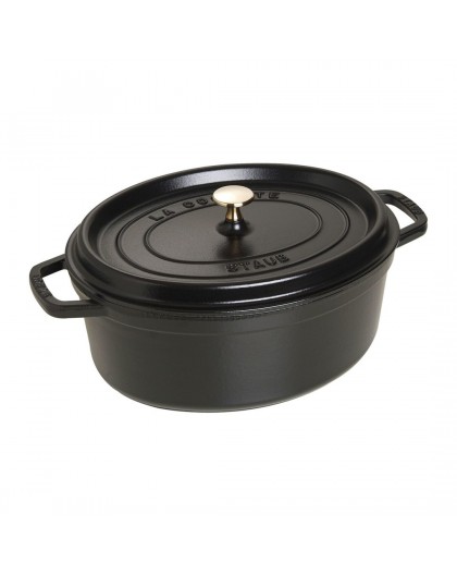 Staub oval cast iron pot - Black, 5.5 ltr