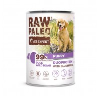 RAW PALEO Duoprotein Duck & Boar Puppy - wet dog food - 400g
