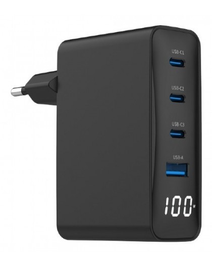 Gembird TA-UC-PDQC100LCD-01-BK mobile device charger Laptop, Smartphone Black AC Fast charging Indoor