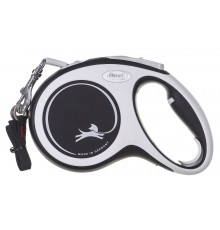 Flexi New Comfort M Tape 5 m Black Dog Retractable lead