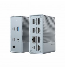 HYPER HDG212B laptop dock/port replicator Docking USB 3.2 Gen 2 (3.1 Gen 2) Type-C Silver