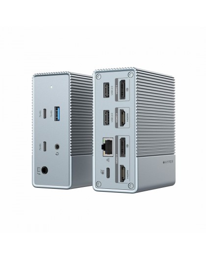 HYPER HDG212B laptop dock/port replicator Docking USB 3.2 Gen 2 (3.1 Gen 2) Type-C Silver