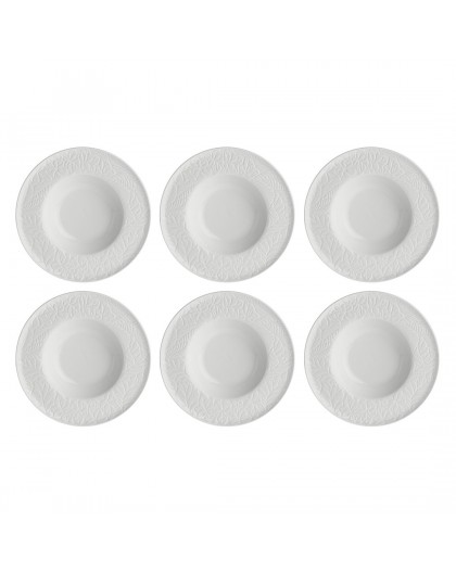 Set of 6 Bosco soup plates - White, 23 cm