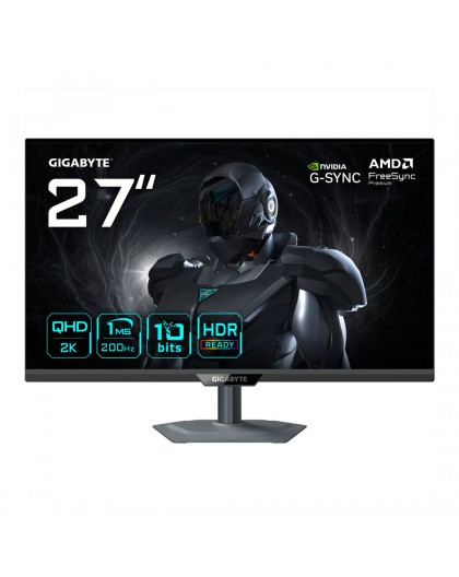 GIGABYTE G27Q2 27” 2K QHD Gaming Monitor - 2560 x 1440, 200Hz, 1ms, 350 cd/m², G-Sync Compatible, FreeSync Premium, HDR10, HDMI 