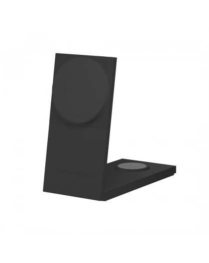 Native Union Rise 3-In-1 Qi2 Wireless Charger Intl Black. Power Supply included